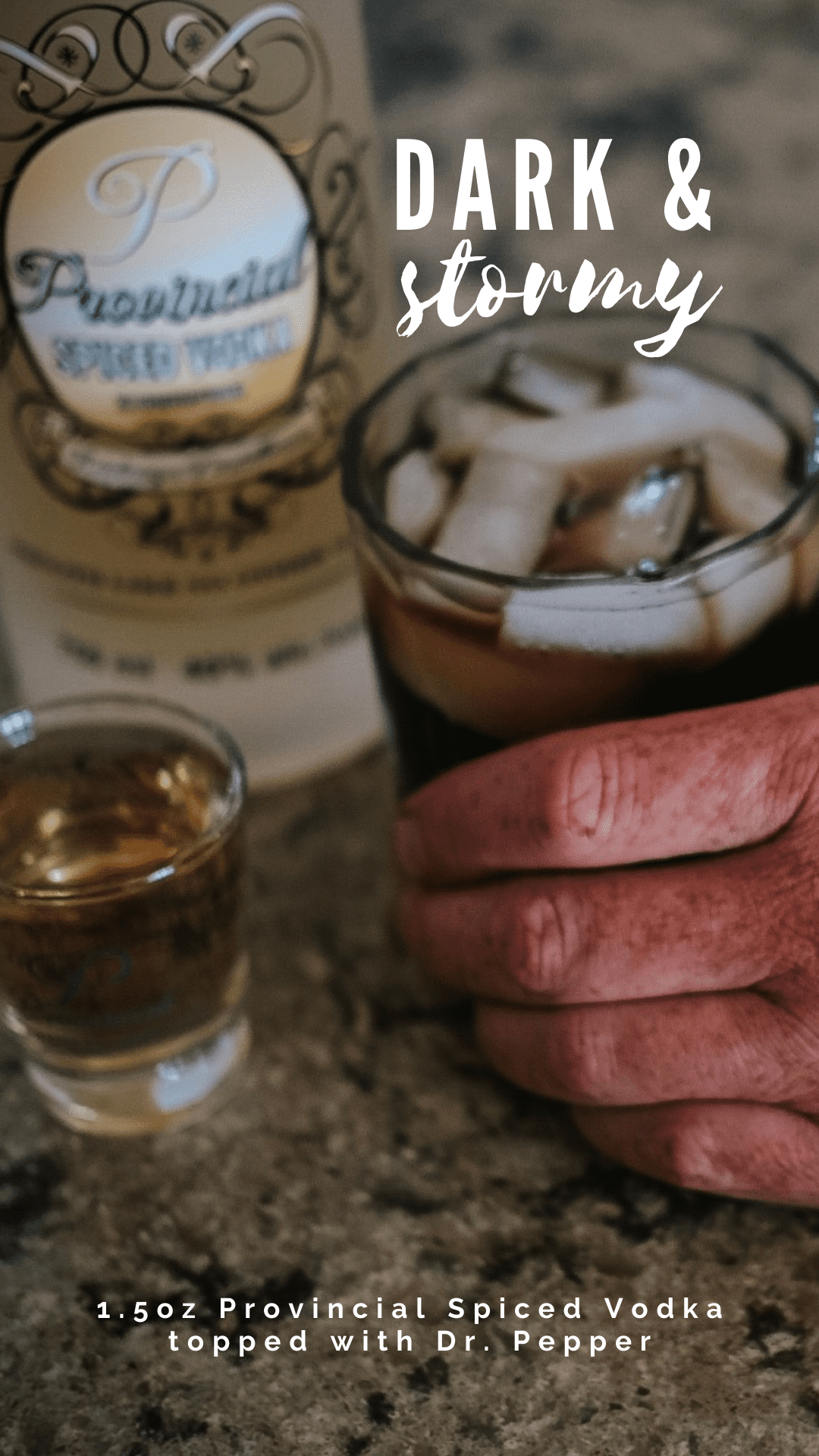 Glass served with Vodka and ice