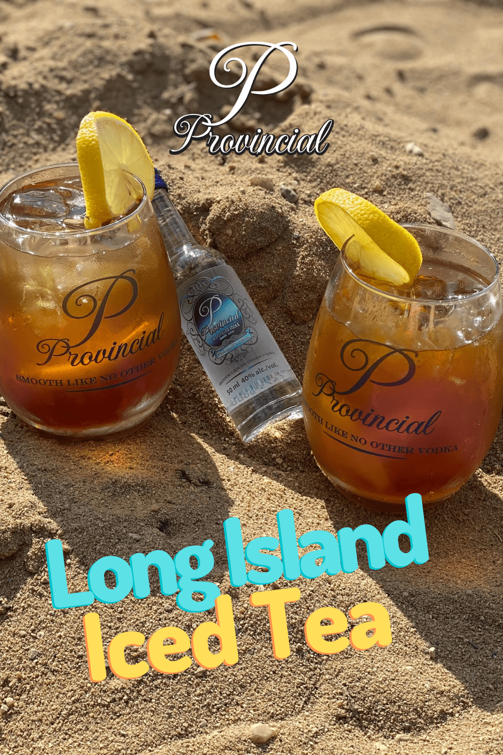 Vodka served on the beach