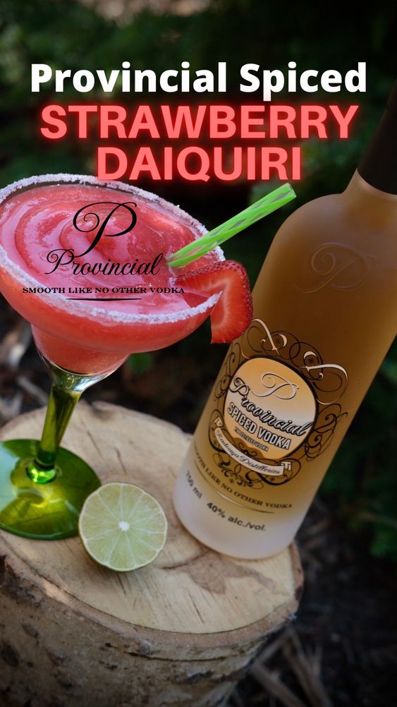 Vodka served in a glass with strawberries